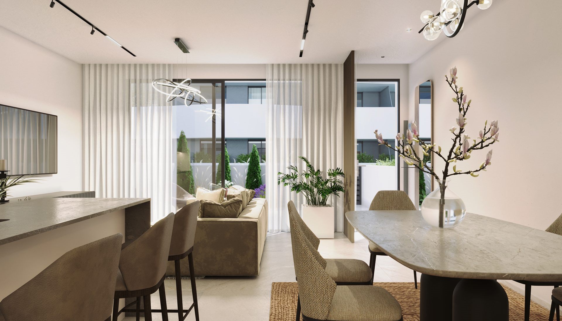 Townhouse with Rooftop Terrace and Underground Garage – living area of the show home