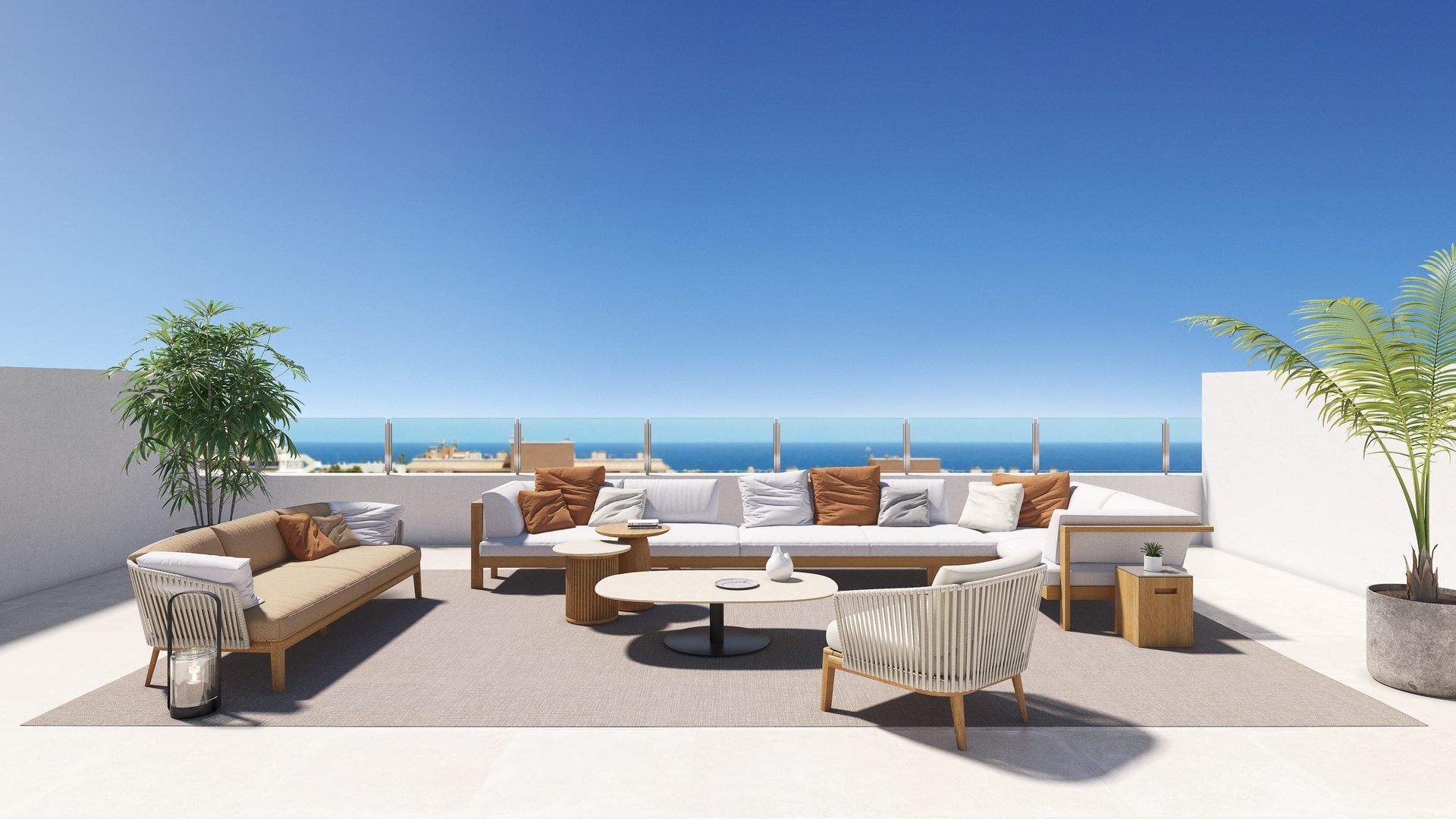 Penthouse with Rooftop Terrace by the Sea – terrace with lounge seating