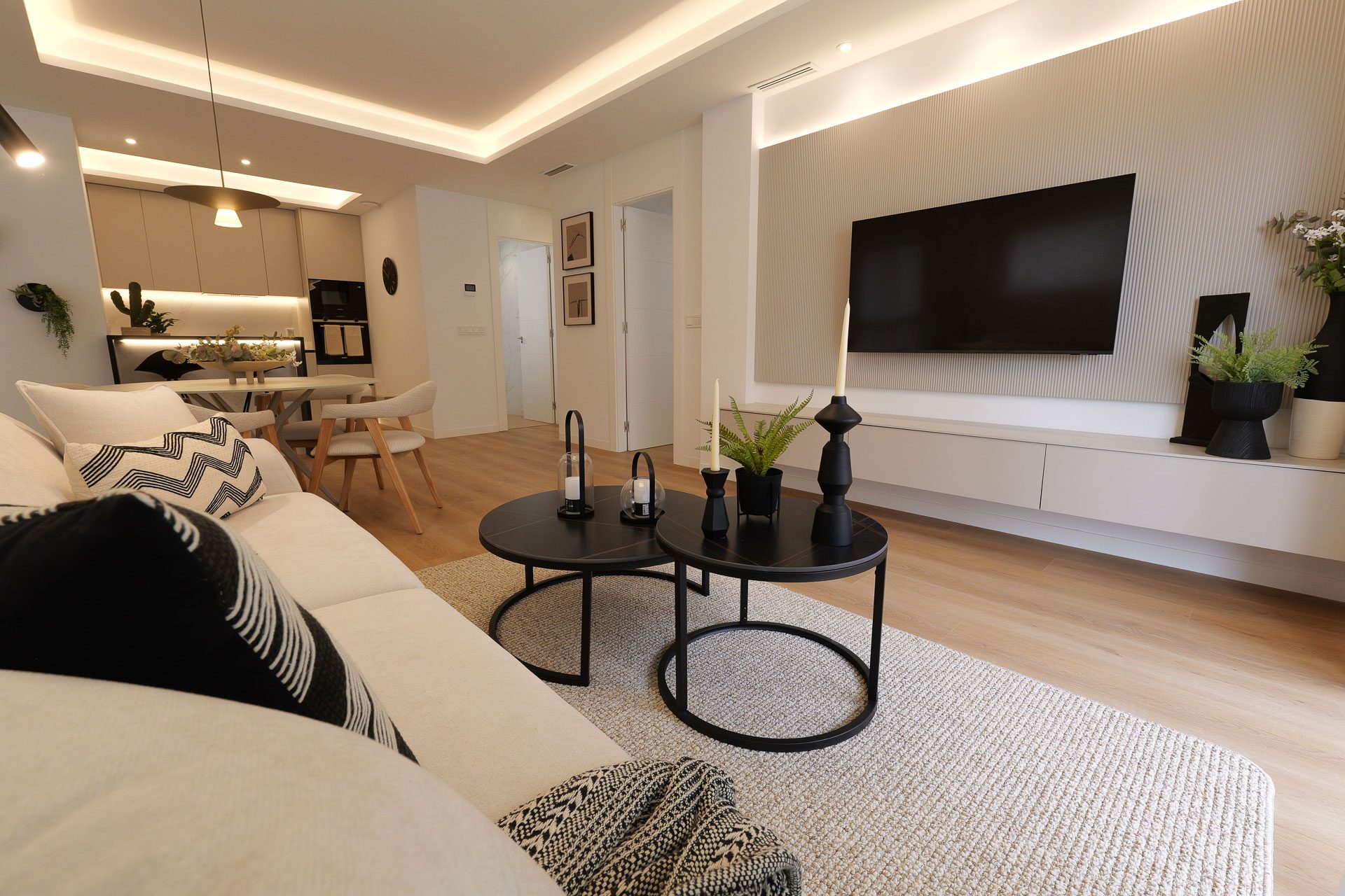 Living area of the show apartment