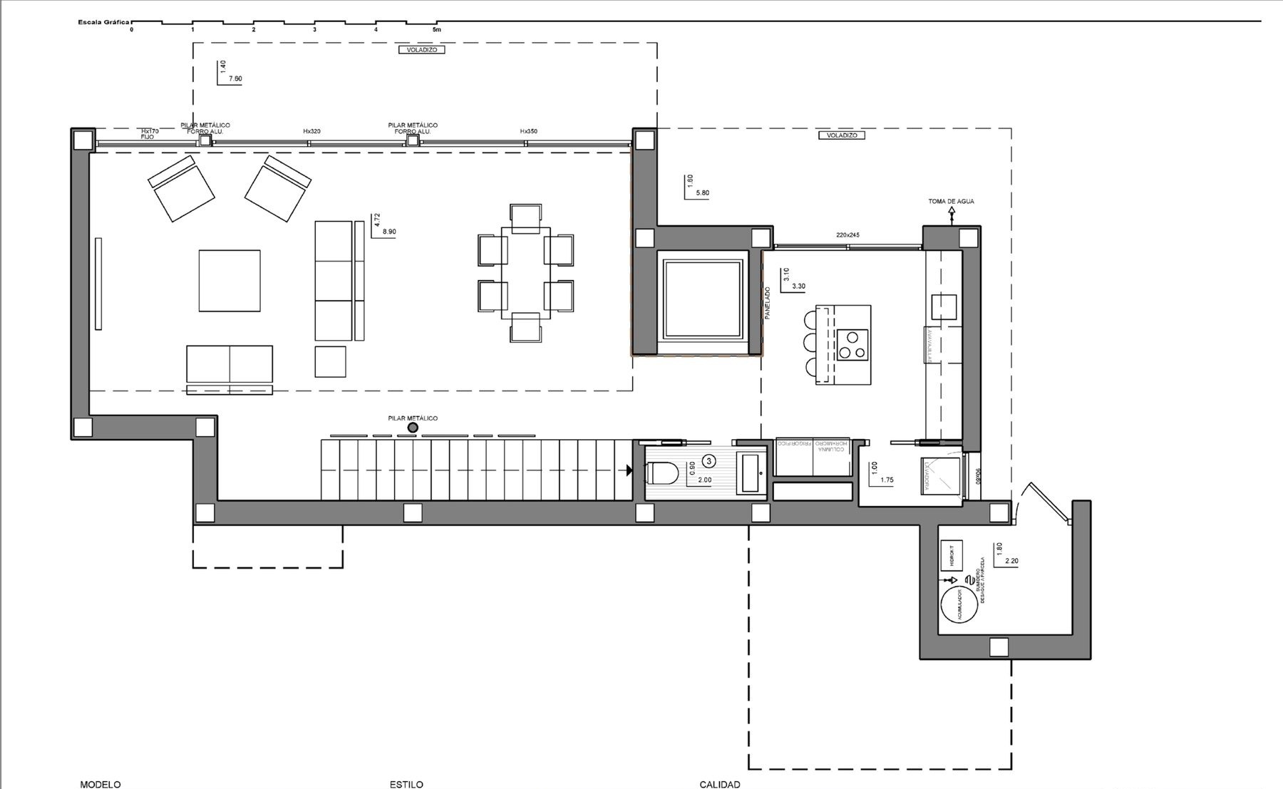 Grundriss 3 der Neubau-Villa mit drei Schlafzimmern
