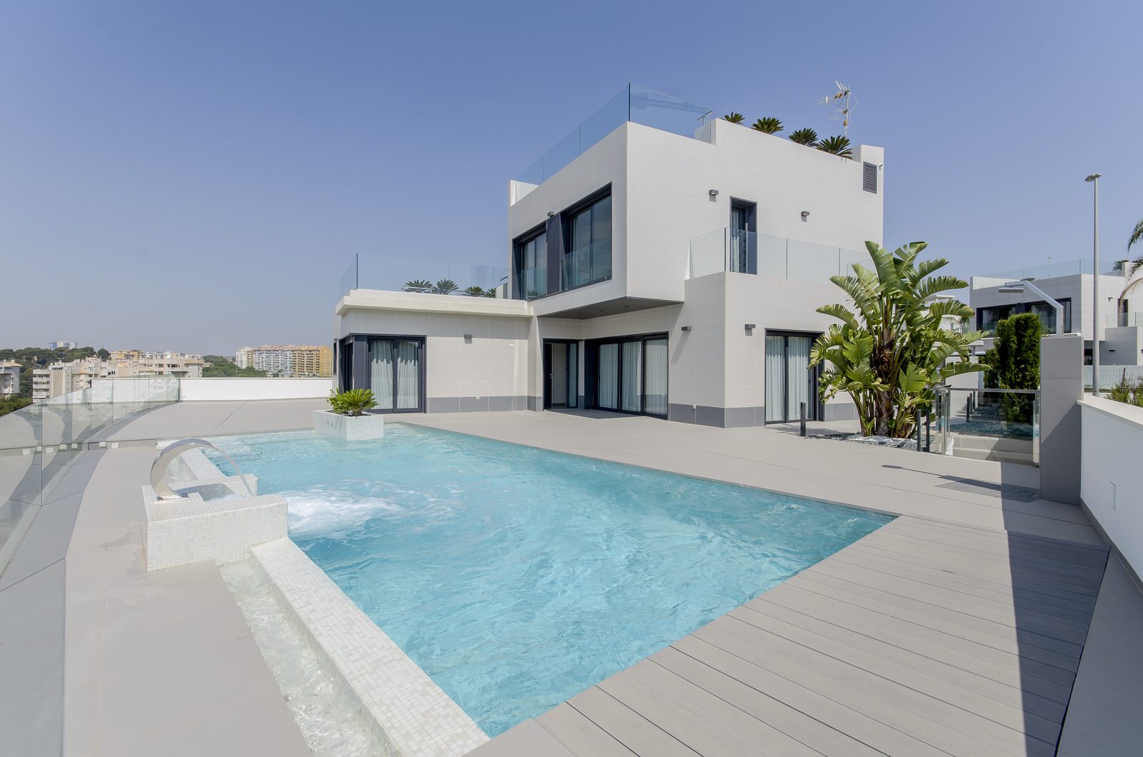 New-build villa with glass staircase, pool and leisure basement in Orihuela Costa