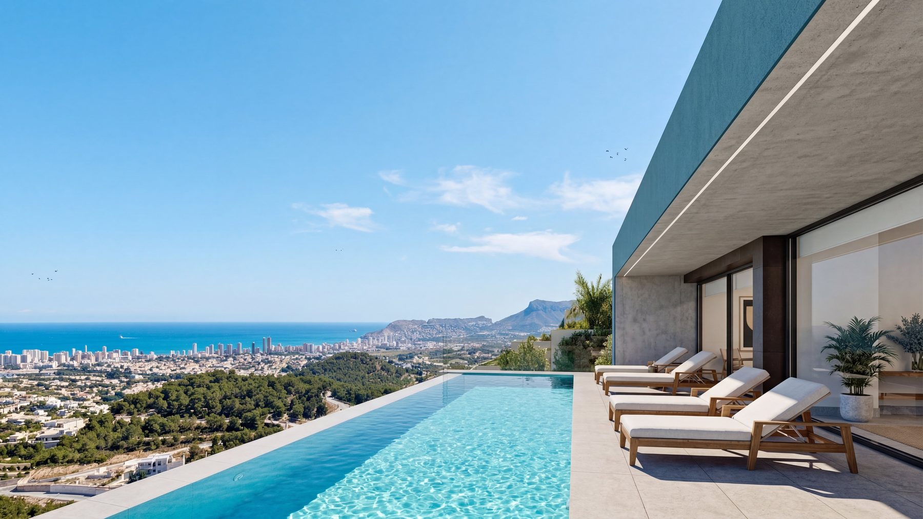 A generous terrace, open to its surroundings and made to live in step with the Mediterranean