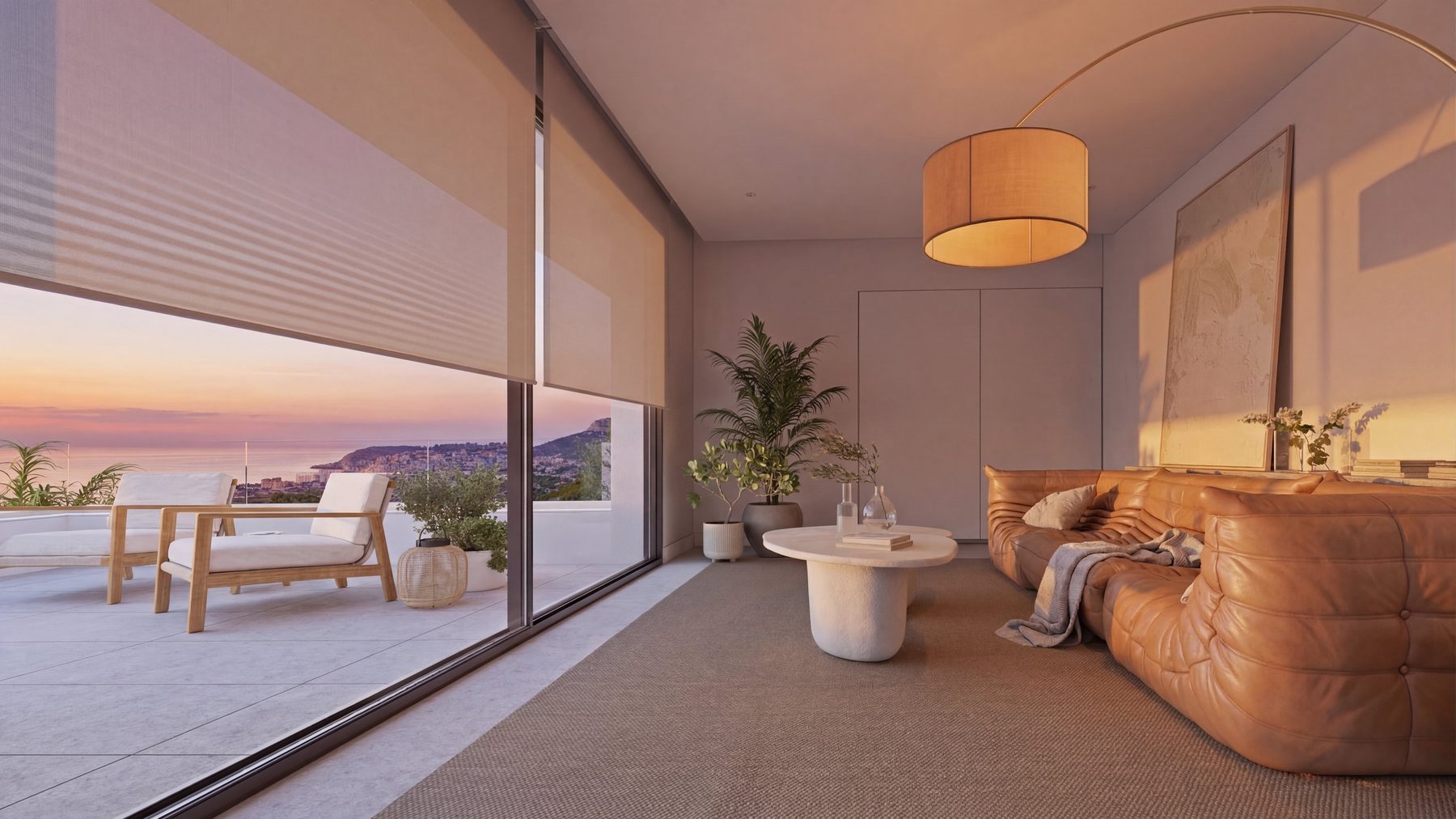 Rooms bathed in golden light that transform throughout the day