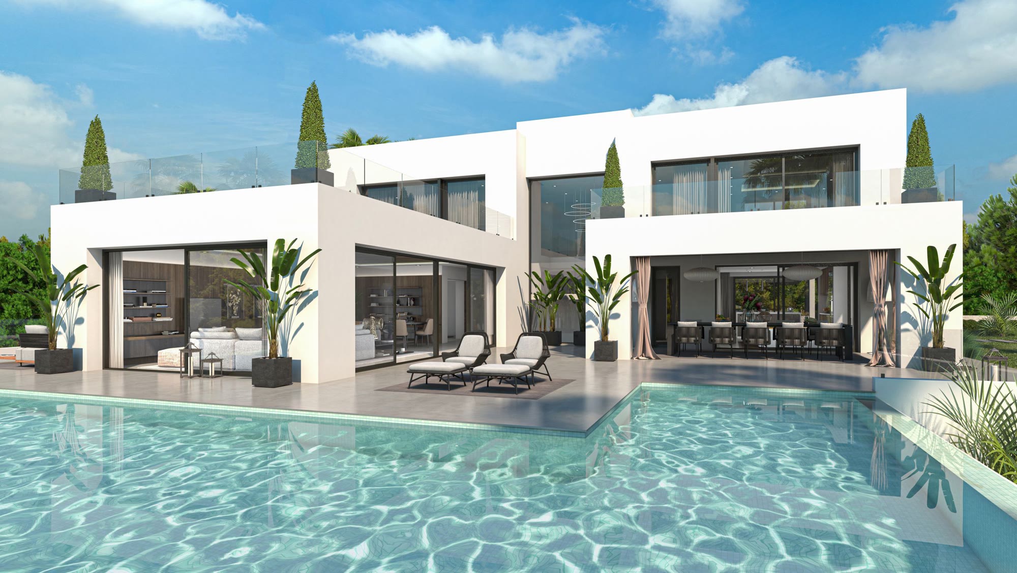 Villa moderna con vistas al mar y piscina interior en Las Rotas – Foto 3