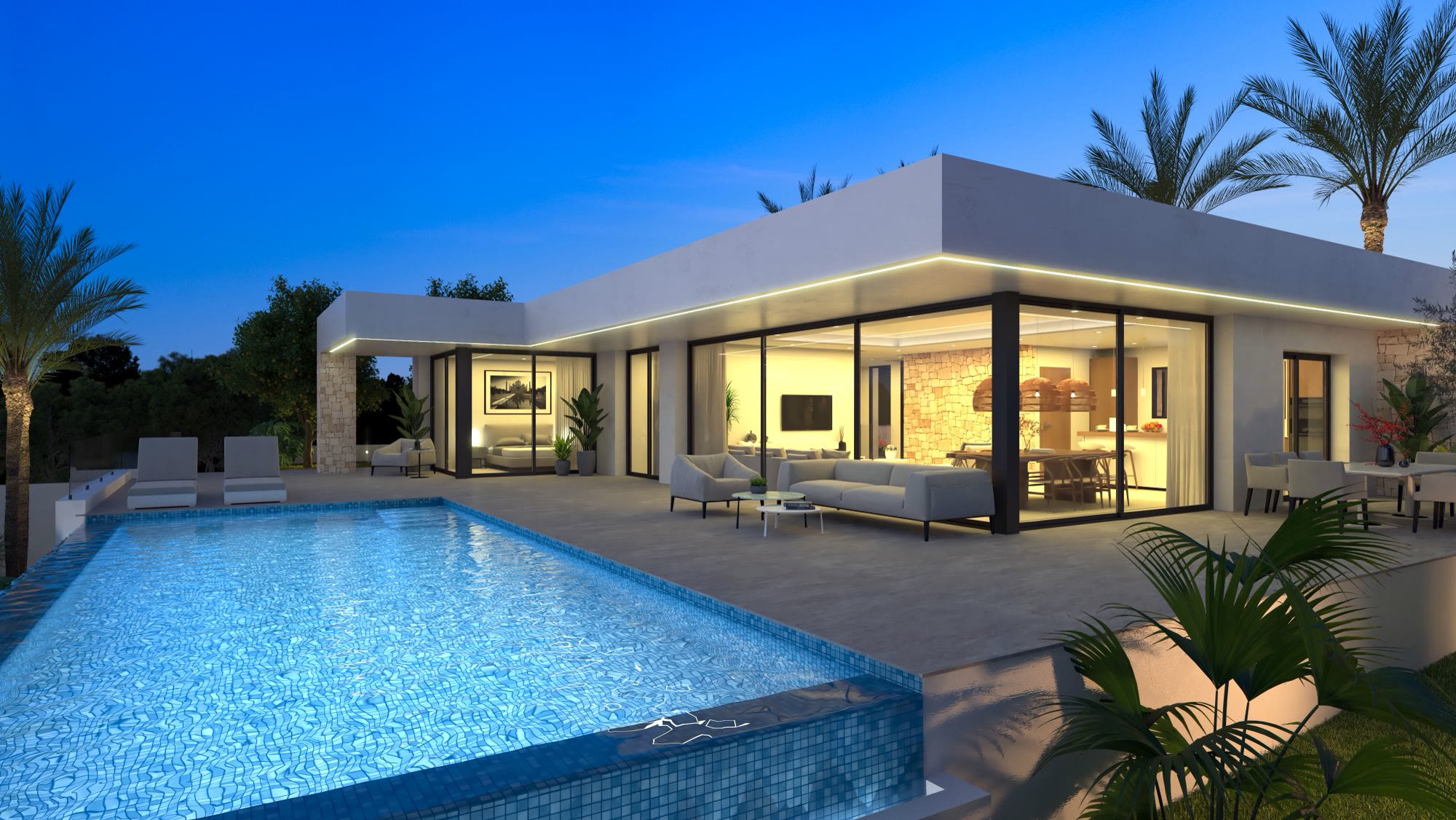 Villa with dry-stone facade and infinity pool in Dénia – photo 2