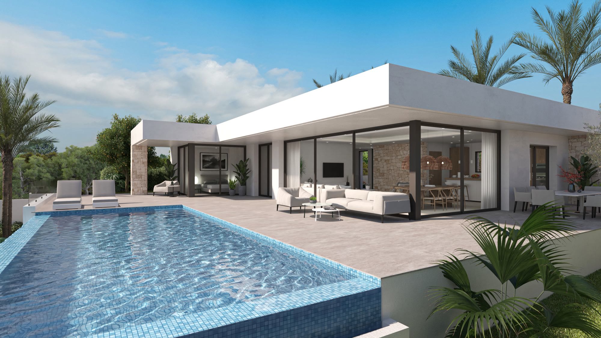 Villa with dry-stone facade and infinity pool in Dénia – photo 3