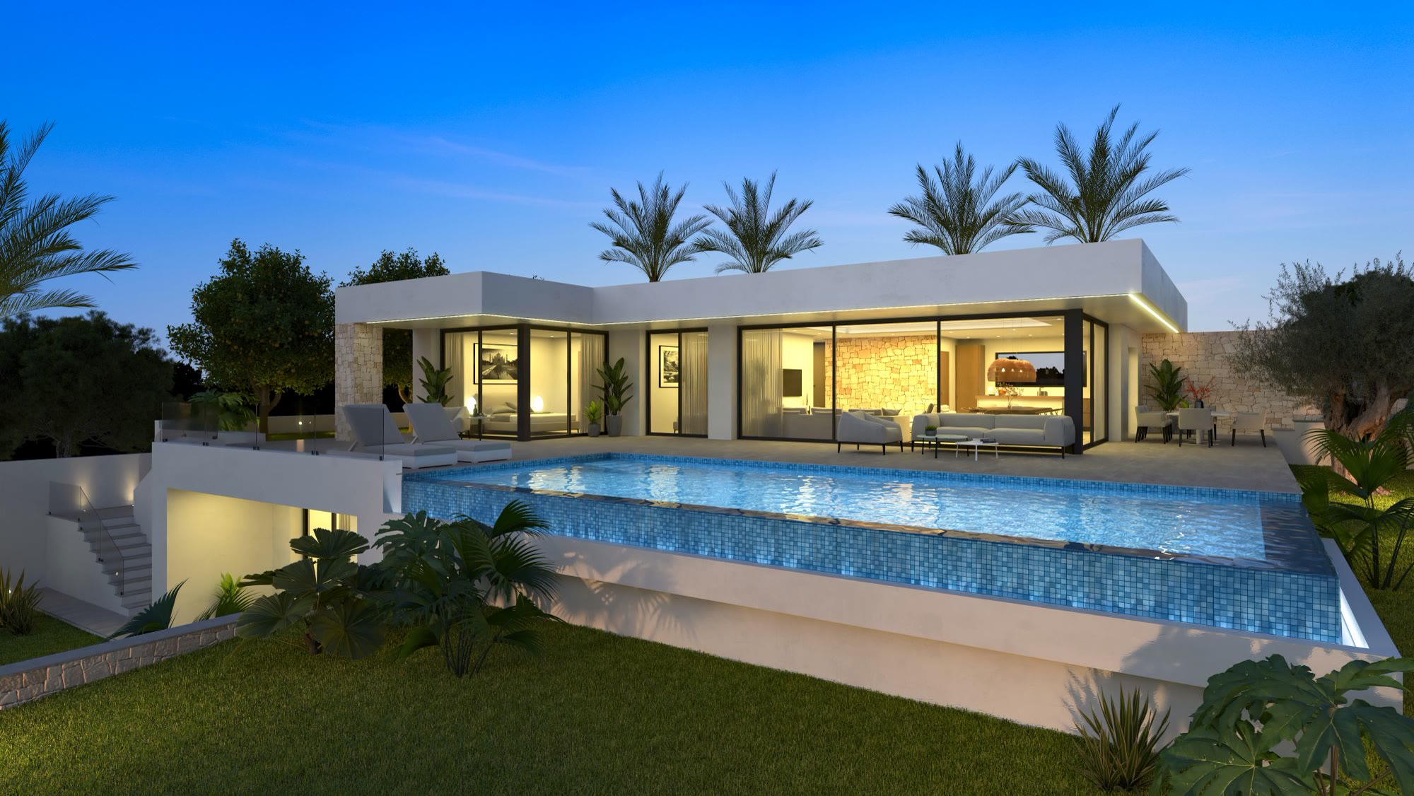 Villa with dry-stone facade and infinity pool in Dénia – photo 8