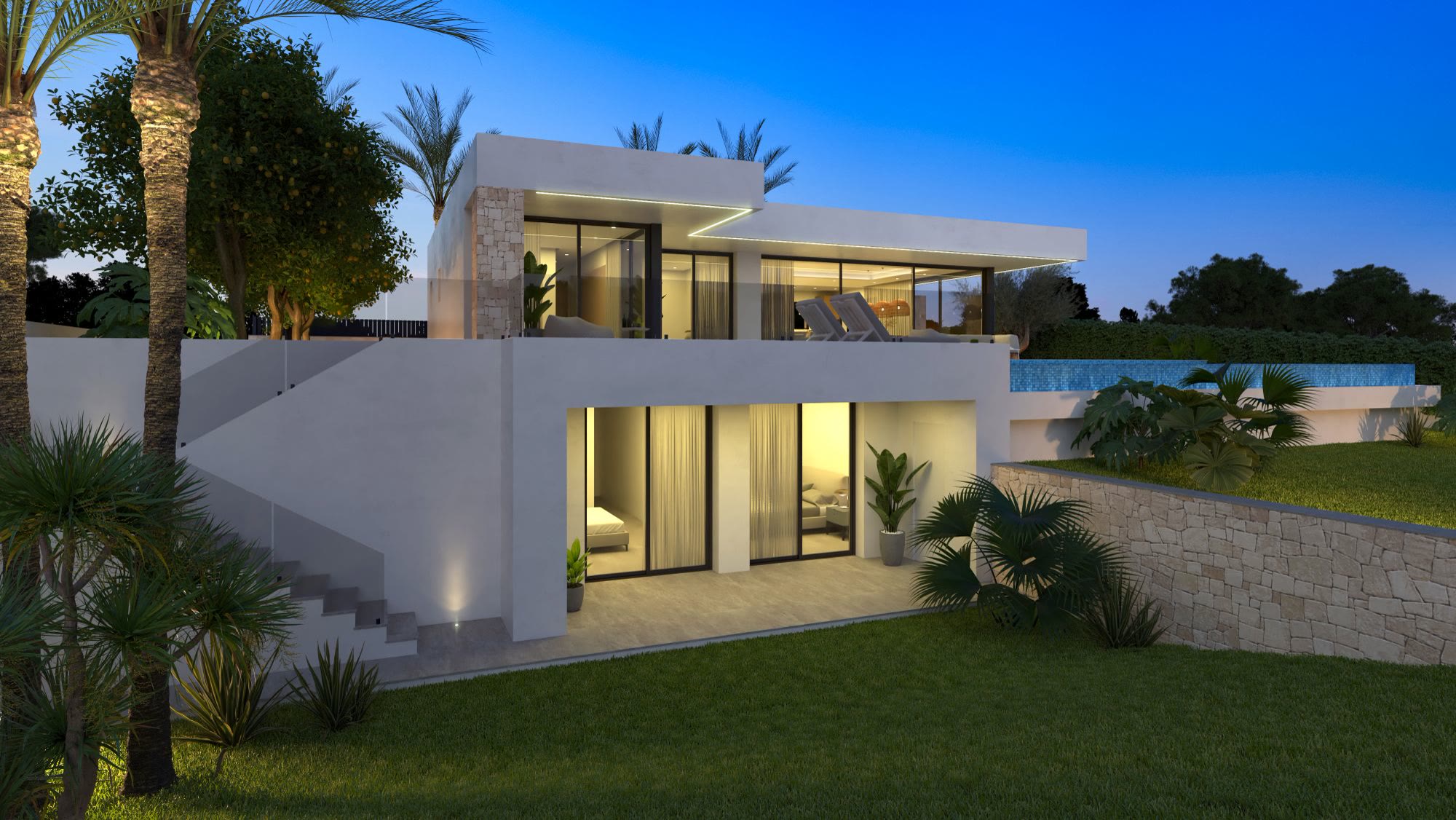 Villa with dry-stone facade and infinity pool in Dénia – photo 9