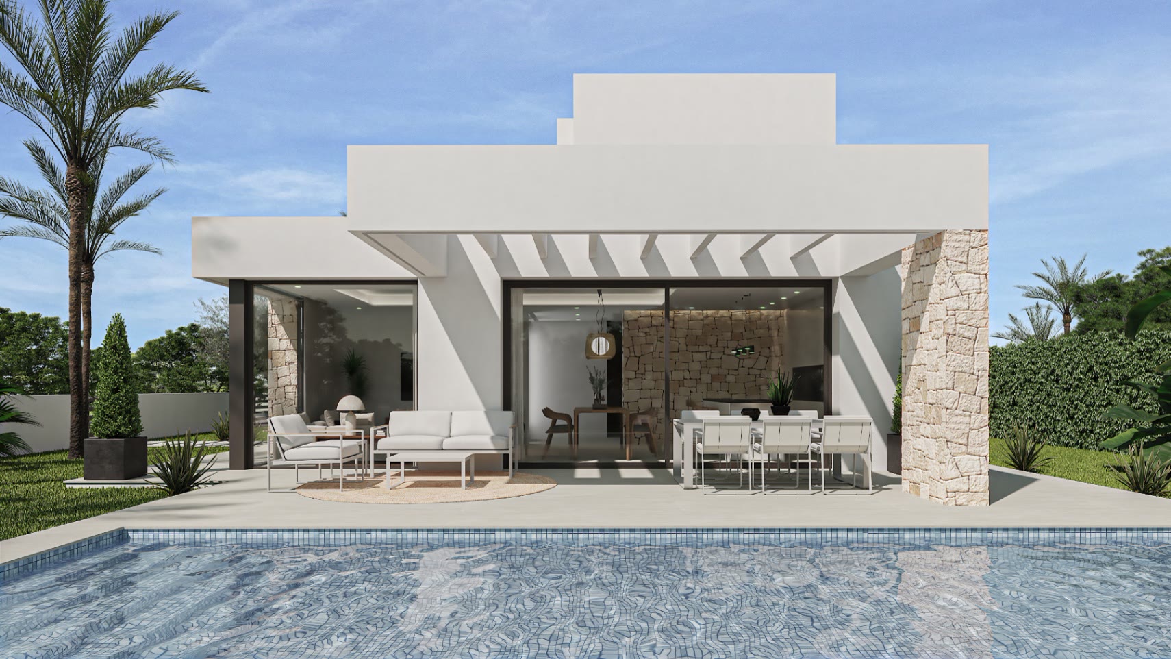 Modern villa with pool and porch in Dénia