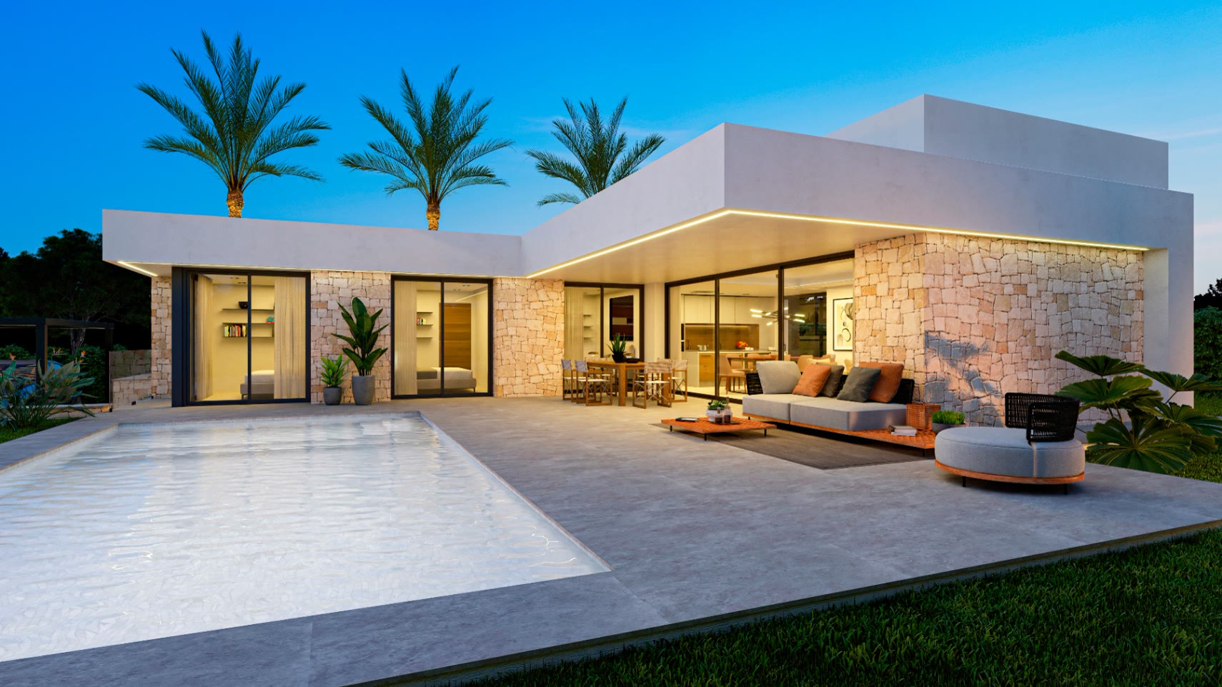 Single-level new-build villa with pool in Jávea