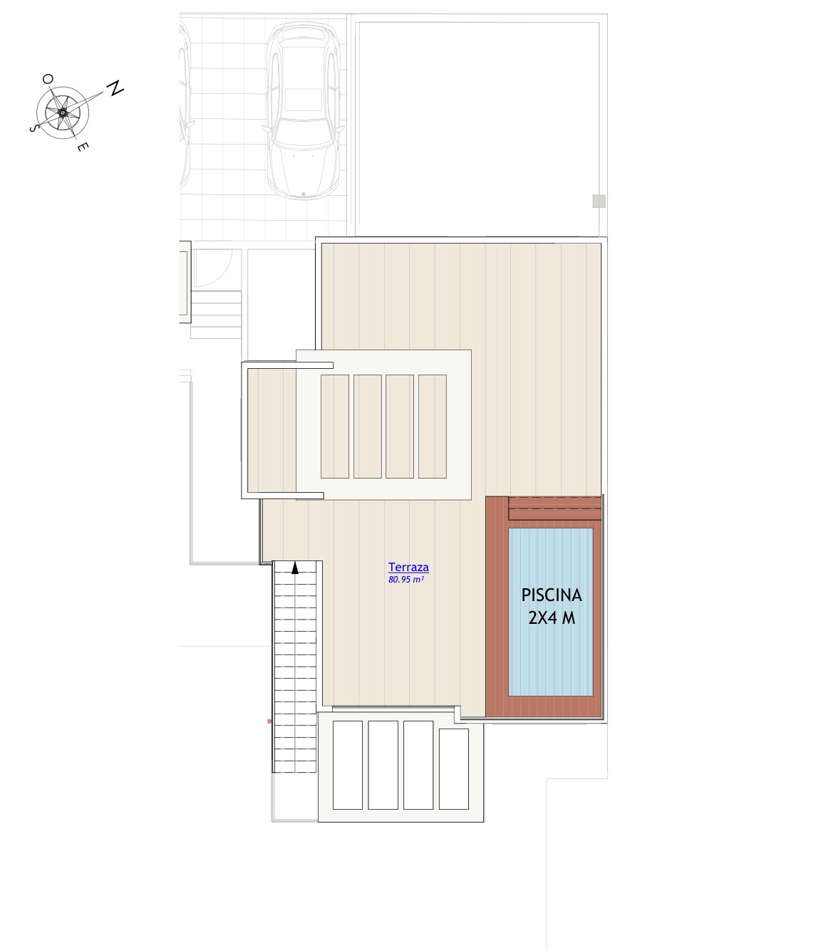 Floor plan of the solarium with pool