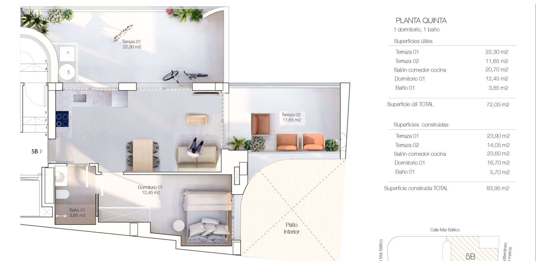 Floor plan of the penthouse