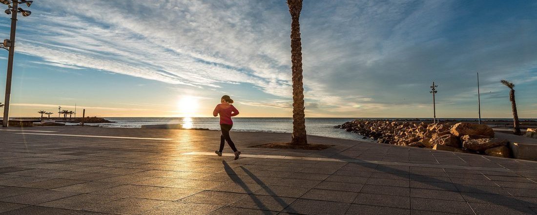 Seafront promenade at sunrise on the Costa Blanca