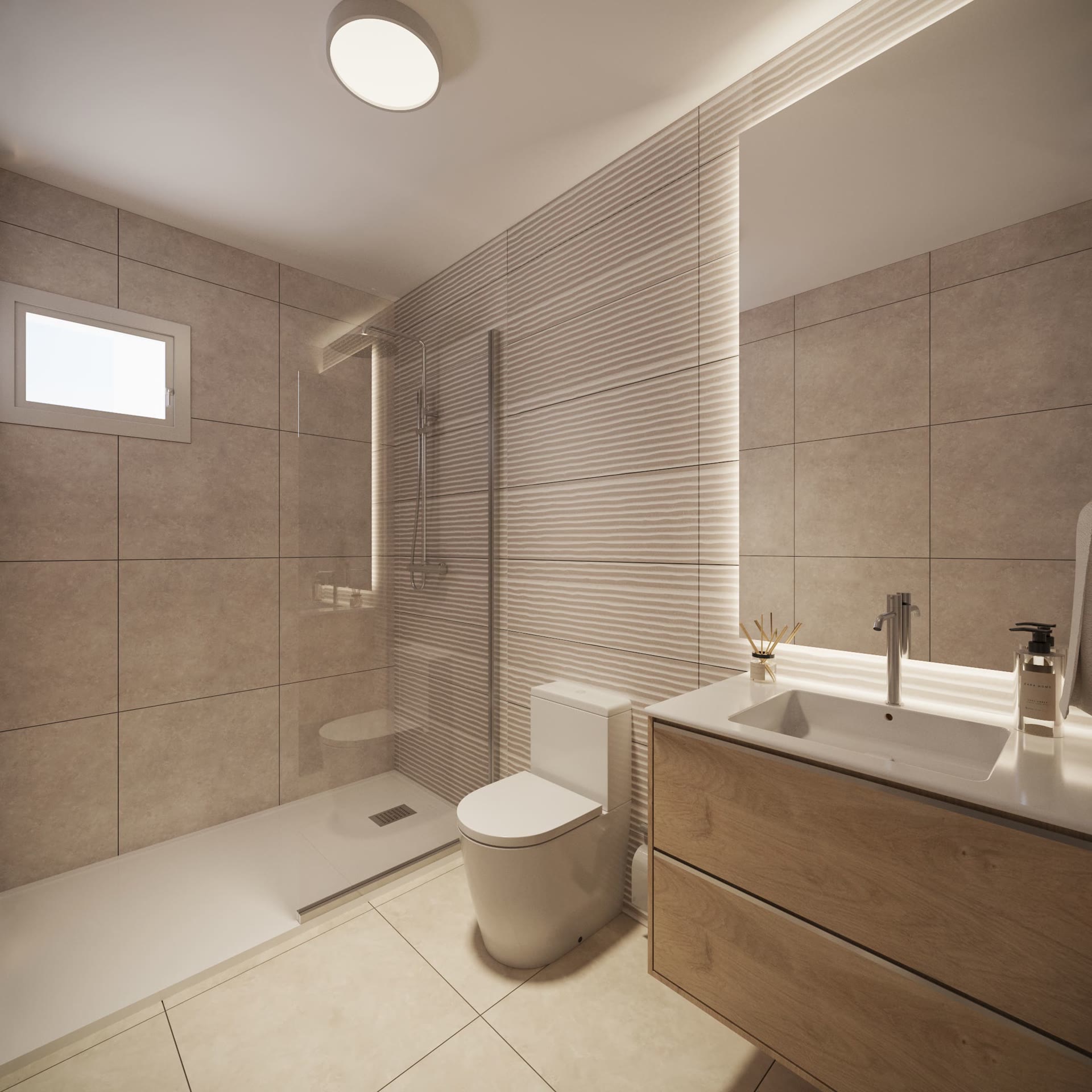 Bathroom with shower, visualisation