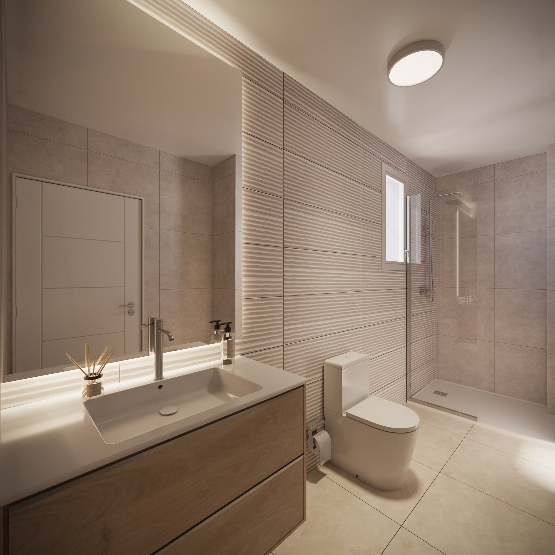 Bathroom with shower, visualisation