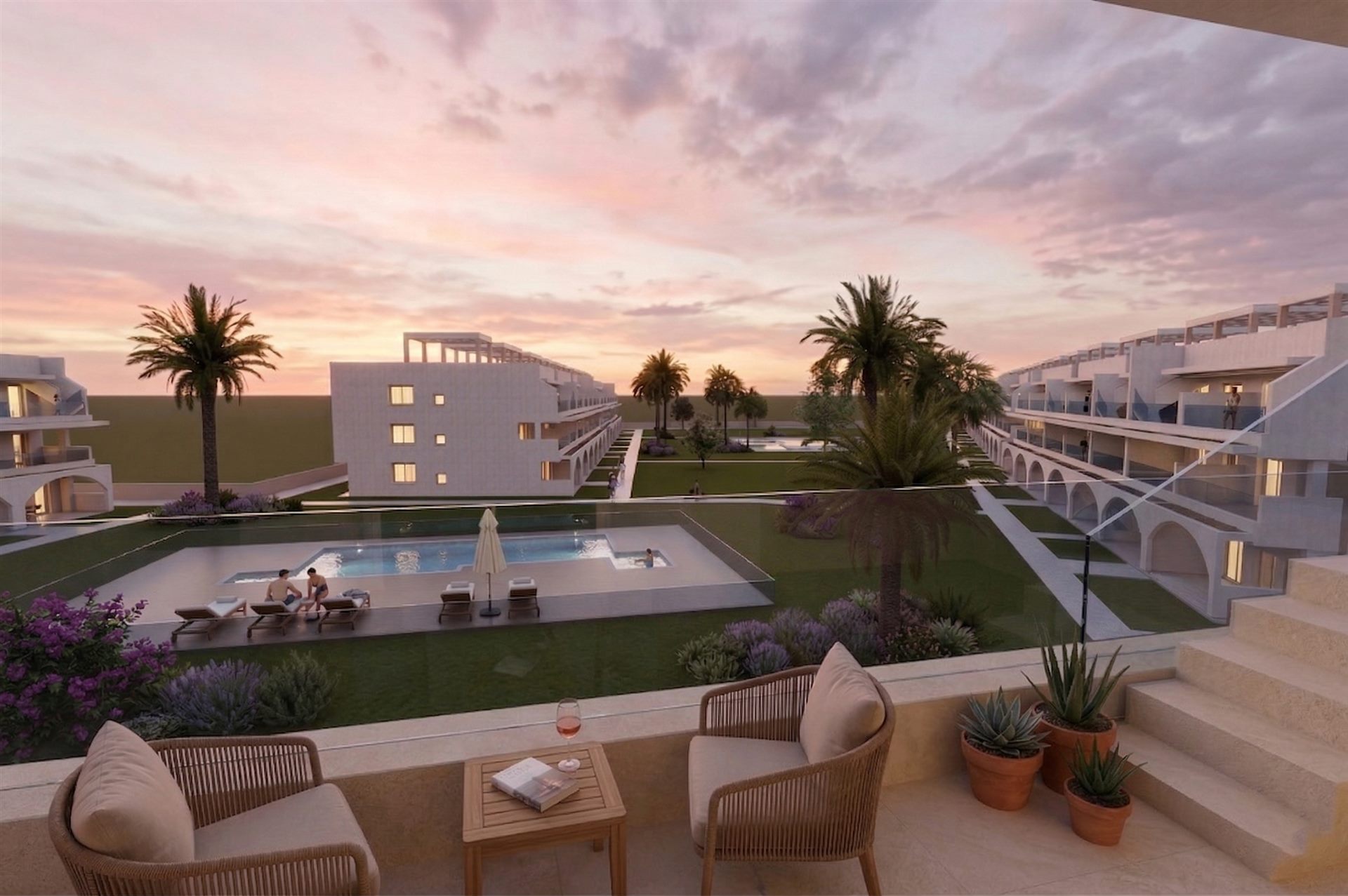 Rooftop Terrace Apartment near the Beach – terrace in the evening